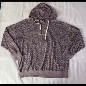 BUFFALO David Bitton Purple Cheetah Print Pullover Hoodie